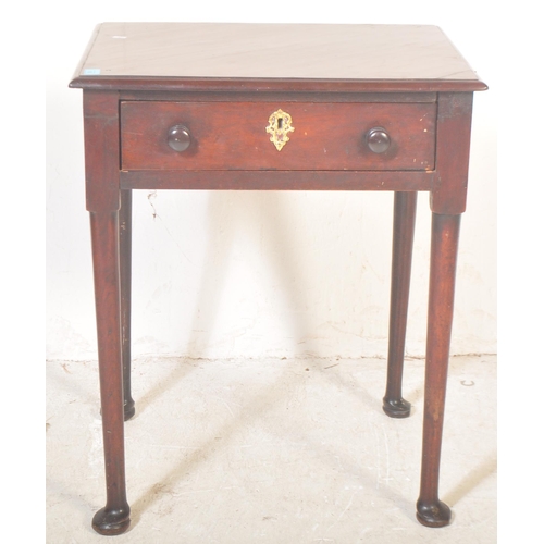 1502 - An 18th century mahogany Queen Anne style square writing table desk.. The table having a single draw... 