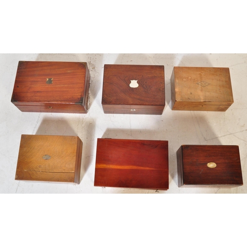 1540 - A collection of 19th century Victorian and early 20th century wooden writing slope boxes. To include... 