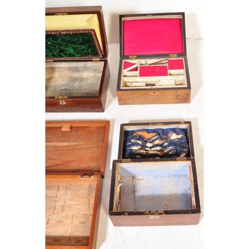 1540 - A collection of 19th century Victorian and early 20th century wooden writing slope boxes. To include... 