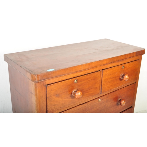 1579 - A Victorian 19th century mahogany 2 over 3 chest of drawers. Raised on a plinth base with short and ... 