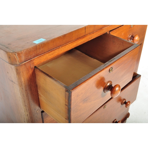 1579 - A Victorian 19th century mahogany 2 over 3 chest of drawers. Raised on a plinth base with short and ... 