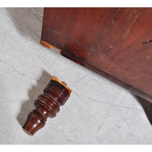 1590 - A 19th century mahogany linen press being raised on hairy paw feet with a short and deep drawer ches... 