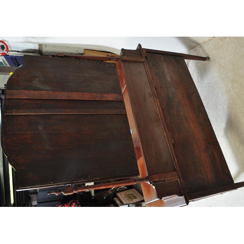 1593 - Edwardian mahogany dressing table chest. Raised on squared legs with series of drawers flanking knee... 