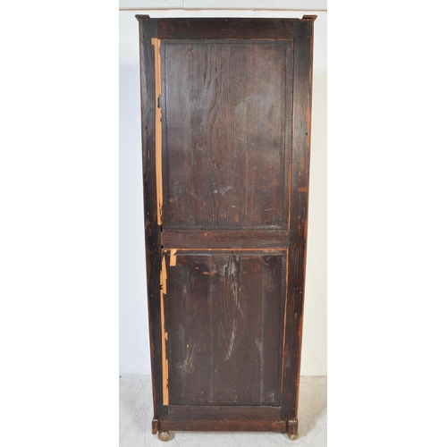 1594 - An  Edwardian mahogany sentry box wardrobe. Of upright form  having cupboard over chest of drawers b... 