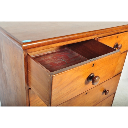 1599 - A Victorian 19th century mahogany 2 over 3 chest of drawers. The graduating short and deep drawers w... 