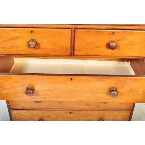 1599 - A Victorian 19th century mahogany 2 over 3 chest of drawers. The graduating short and deep drawers w... 