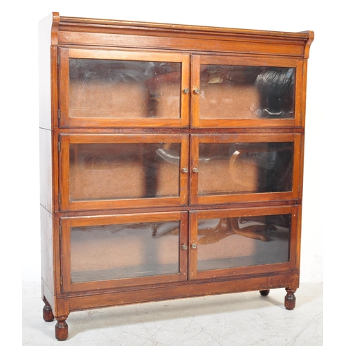 1603 - Early 20th century mahogany lawyers / barristers’ bookcase having modular 3 sections with twin doors... 