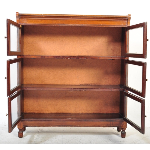 1603 - Early 20th century mahogany lawyers / barristers’ bookcase having modular 3 sections with twin doors... 