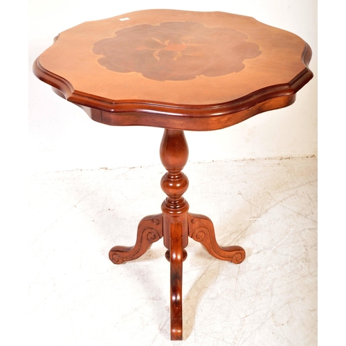 1614 - A vintage 20th Century tripod jardinière / side table together with a similar low coffee table. The ... 