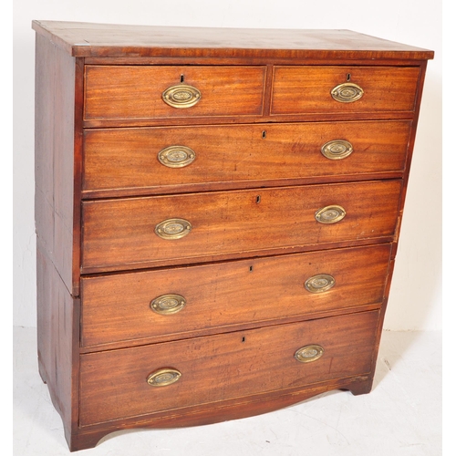 1630 - 19th Century George III mahogany 2 over 4 chest of drawers. Raised on plinth base with short and dee... 