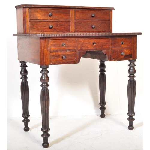 1644 - A 19th century French empire oak wood ladies writing desk. The Bonheur de Jour having a top fully ap... 