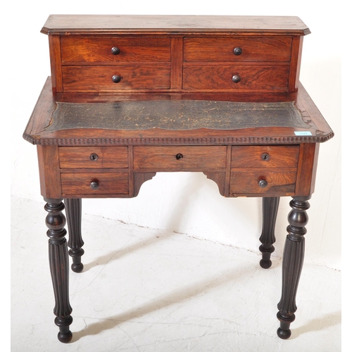 1644 - A 19th century French empire oak wood ladies writing desk. The Bonheur de Jour having a top fully ap... 