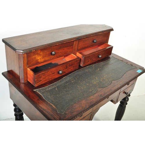 1644 - A 19th century French empire oak wood ladies writing desk. The Bonheur de Jour having a top fully ap... 