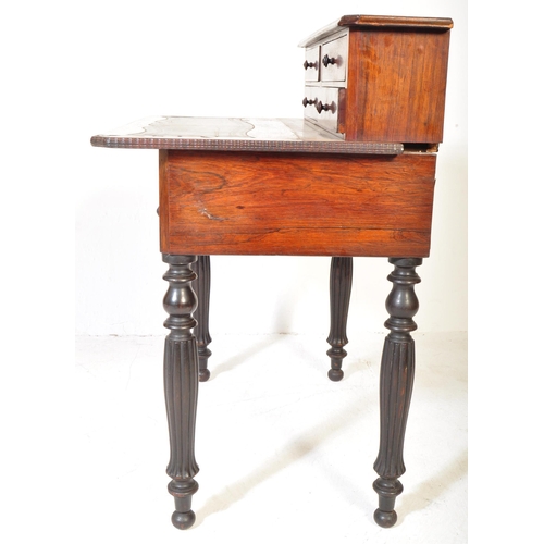 1644 - A 19th century French empire oak wood ladies writing desk. The Bonheur de Jour having a top fully ap... 