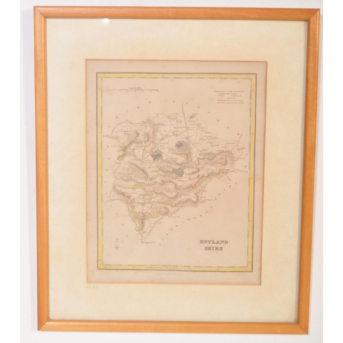 1667 - Of Cartography Interest - A Victorian 19th century circa 1840 hand painted map of Rutland Shire publ... 