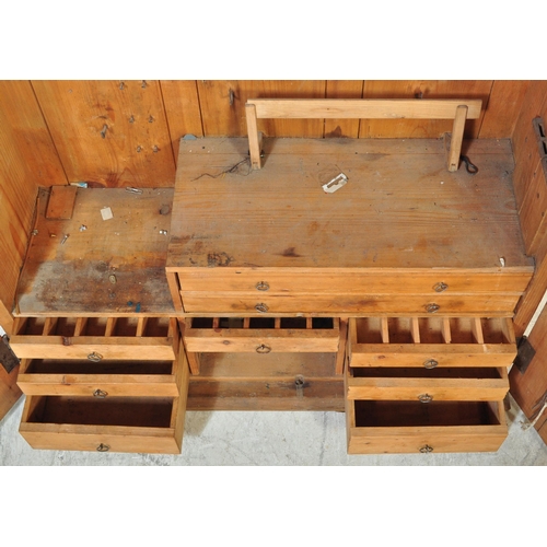 1669 - Victorian 19th century pine estate cupboard bookcase. Raised on plinth base with twin fielded doors ... 