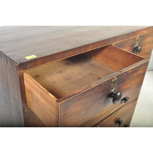 1710 - 19th century mahogany chest of drawers. Raised on French kick legs having a short and deep drawer co... 