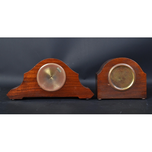 1763 - A pair of early 20th century Edwardian circa. 1900's mantel clocks, One with Art Nouveau inlaid deta... 