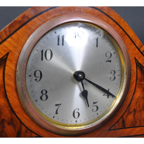 1763 - A pair of early 20th century Edwardian circa. 1900's mantel clocks, One with Art Nouveau inlaid deta... 