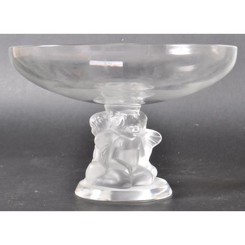 6 - Rene Lalique - A lalique French glass centrepiece bowl having a central triple cherub centrepiece co... 