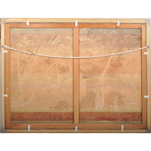 87 - A large 20th century tapestry wall hanging.  Tapestry depicting a large forest scene with a mother f... 