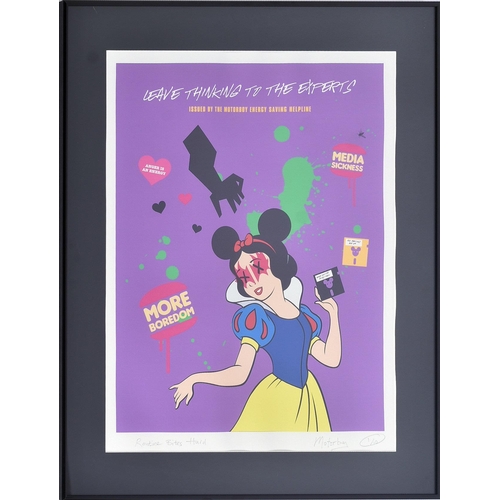 18 - Motorboy (Irish b. 1971)
 Routine Bites Hard
 Screen print
 Signed, titled and numbered 1/10 in penc... 