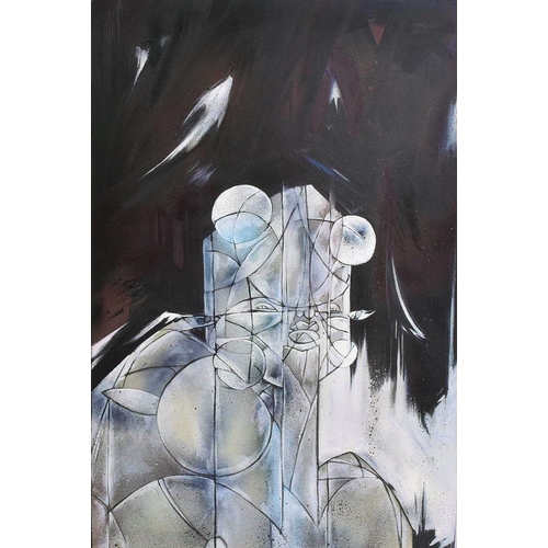 2 - Tom Hine (British b. 1978)
 Untitled, 2008
 Spray paint and acrylic on canvas
 Signed and dated to t... 