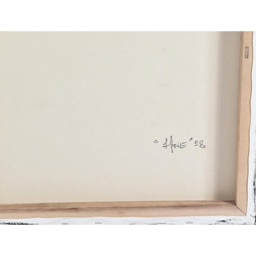 2 - Tom Hine (British b. 1978)
 Untitled, 2008
 Spray paint and acrylic on canvas
 Signed and dated to t... 