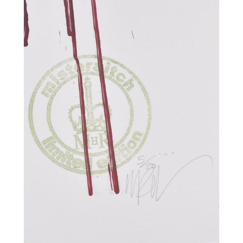 21 - MisterAtich (British)
 Peace?
 Giclee print in colours
 Signed and numbered 5/20 in pencil
 48 x 33 ... 