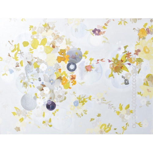 25 - Jan Langley (British b. 1959)
 Spheres, 2017
 Oil on canvas 
 Unsigned
 Frame 
 122 x 92 cm (48 x 36... 