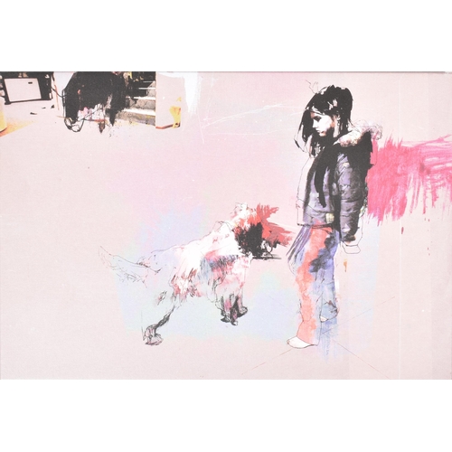 33 - Ian Francis (British, b. 1979)
 A girl moves back home with her pet dog
 Original print on canvas
 S... 