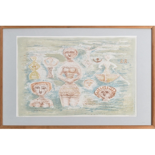 57 - Massimo Campigli (Italian b. 1895)
 En Bateau (On a Boat), 1955
 Colour Lithograph
 Signed in pencil... 