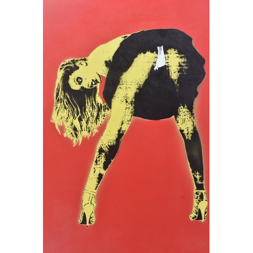 60 - Nick Walker (British b. 1969)
 White Panties, Nikers (red), 2002
 Stencil spray paint on canvas
 Mon... 