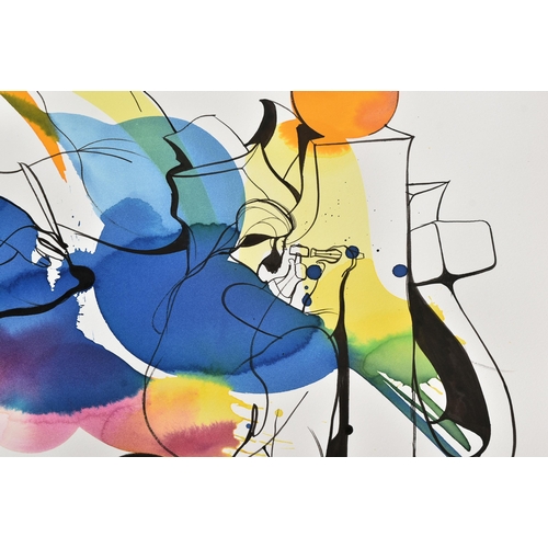 8 - Will Barras (British b. 1973)
 Script, 2022
 Acrylic and ink
 Signed in pencil on the front
 56 x 76... 
