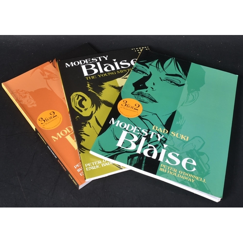 11 - Modesty Blaise - Graphic Novels - A collection of three Modesty Blaise comic books by Peter O'Donnel... 