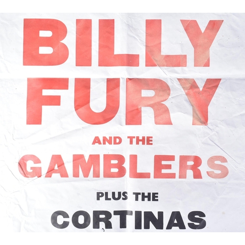 132 - Music Poster - ' Billy Fury & The Gamblers ' - December 17th 1966 at Rhodes Centre, Bishop Stortford... 