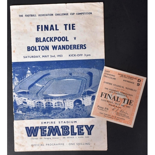 152 - Football Programmes - Final Tie Saturday May 2nd 1953 between Blackpool V Bolton Wanderers, comprisi... 