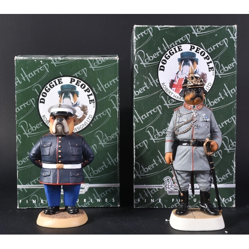 154 - Doggie People - Robert Harrop - DP213 Bulldog US Marine and DP245 Kaiser Bill - x2 figure housed in ... 