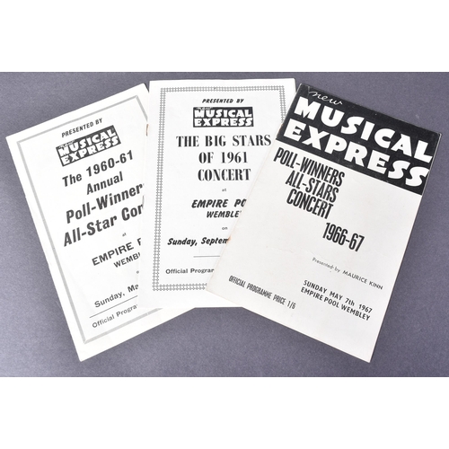 177 - New Musical Express Poll-Winner's Concert Programmes - collection of x3 original 1960s Poll-Winners ... 