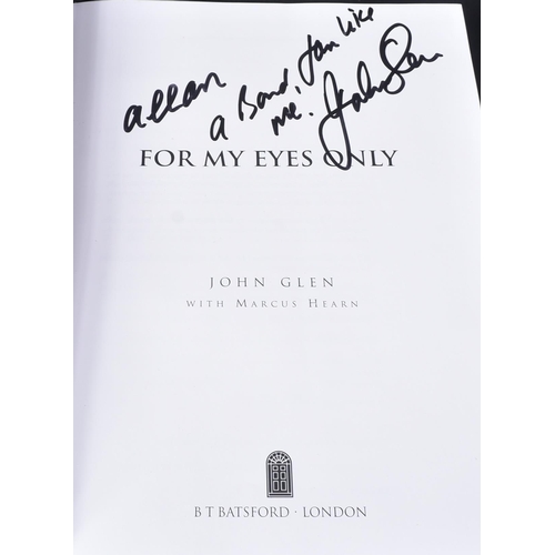 21 - A signed copy of For my eyes only by John Glen who directed five James Bond films, forward by Roger ... 