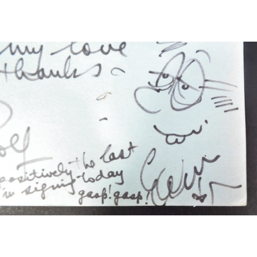 214 - Rolf Harris - Presenter, Artist and Singer / Songwriter - a hand drawn ' Rolfaroo ' sketch self port... 