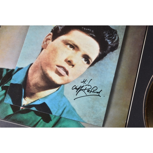 217 - Cliff Richard - Cliff - gold disc 'Presented To Commemorate The 40th Anniversary '. Mounted alongsid... 