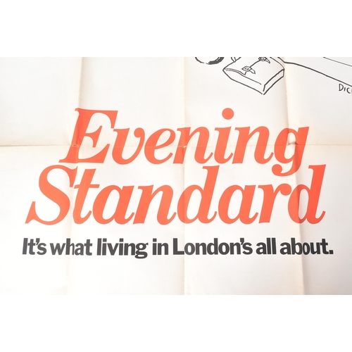 254 - Evening Standard (Newspaper) - an original vintage c1970s / 80s large London Underground Tube advert... 