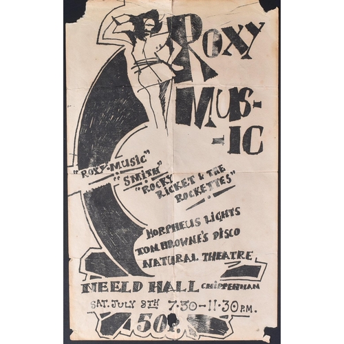 30 - Roxy Music (English rock band formed in 1970) - a scarce, likely sole-surviving early concert flyer ... 