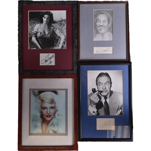 318 - Autographs - Classic Hollywood & Entertainment - a collection of x4 framed autographs; Bob Hope (190... 