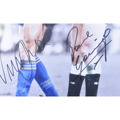 332 - Football - Paul Gascoigne & Vinnie Jones - large format dual autographed photograph showing both on ... 