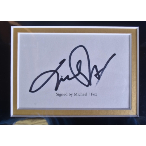 360 - Michael J. Fox - Back To The Future - a custom autograph presentation featuring a signed white card ... 