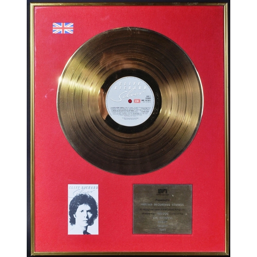 47 - Cliff Richard - Silver (1983 Album) - official presentation gold disc LP record ' Presented To Mayfa... 