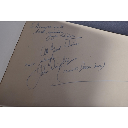 50 - Autographs - a 1950s autograph album containing a number of autographs. Filled with signatures from ... 