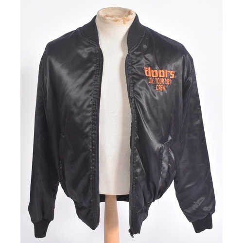 53 - The Doors - A 1990s The Doors UK Tour black satin jacket, issued to promote the biopic movie The jac... 